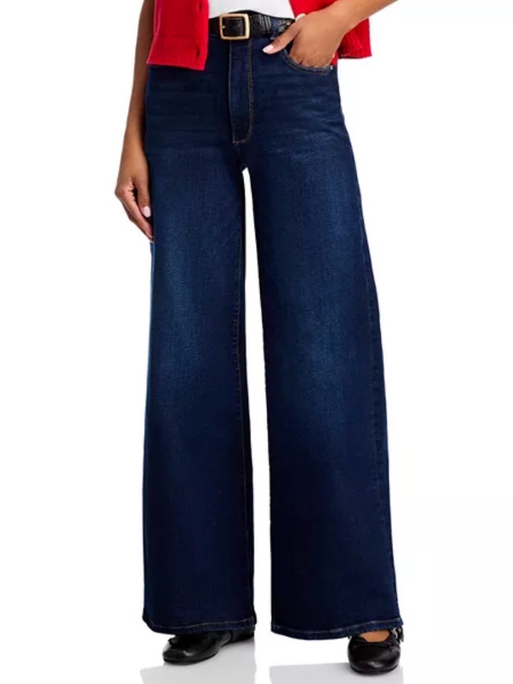 DL1961 Hepburn High-Rise Wide Leg Jeans in Mediterranean 28x32 EUC - Picture 2 of 9